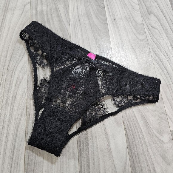 Dita Von Teese Von Follies Seduca Black Lace Open Back Bikini Panty Size S - Picture 1 of 6